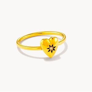 Kendra Scott Angie Heart Bright Cut Band Ring 8 New